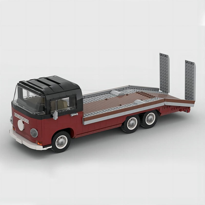 Vintage T2 Car Hauler MOC Building Kit | Classic Transporter Model - 1