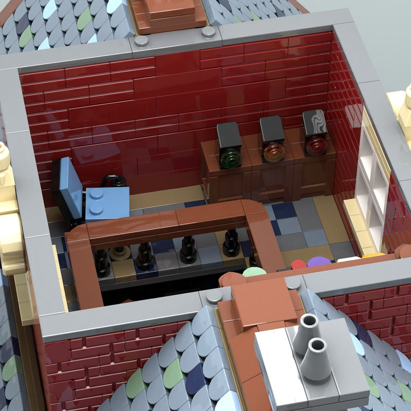 Vintage Village Train Station MOC Building Kit - 3