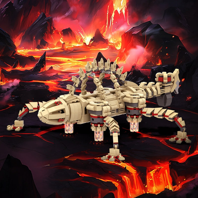 Volcanic Fire Ancient Mechanical Beast Building Kit | LEGO-Compatible MOC - 2