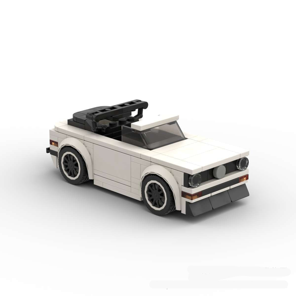 vw golf mk1 cabrio white building set | moc-38074 - 2