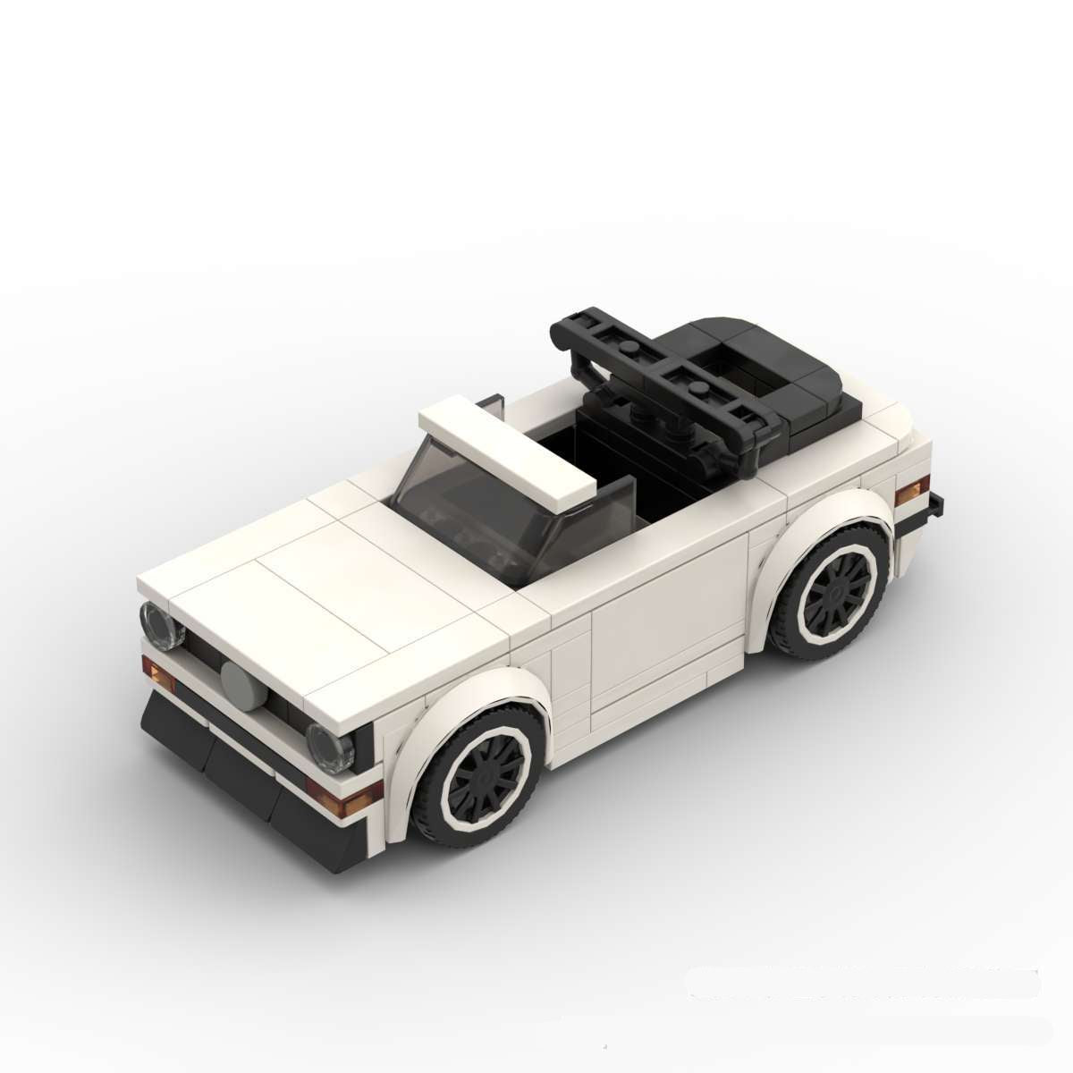 vw golf mk1 cabrio white building set | moc-38074 - 5