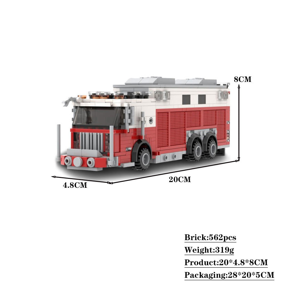 Walk-In Heavy Rescue Fire Truck Building Kit | LEGO-Compatible MOC - 2