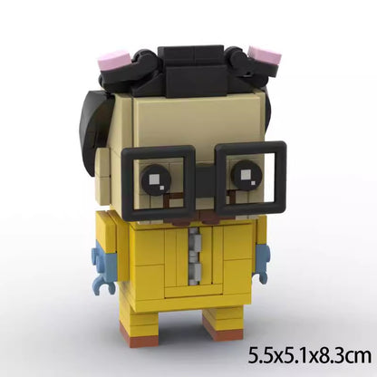 walter white hazmat suit brickheadz moc set | lego-compatible 138pcs - 1