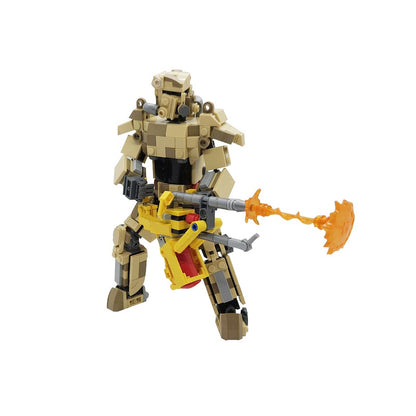 Wasteland Desert Camo Power Armor Building Kit | LEGO-Compatible MOC - 3