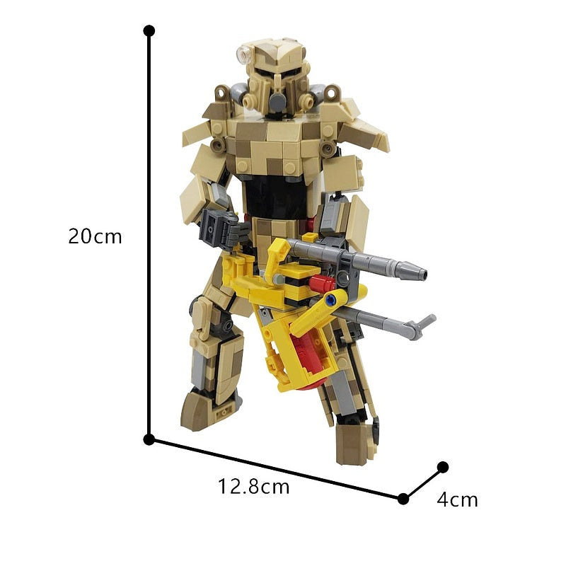 Wasteland Desert Camo Power Armor Mecha MOC Building Kit - 3