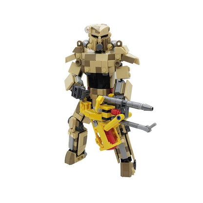 Wasteland Desert Camo Power Armor Mecha MOC Building Kit - 5
