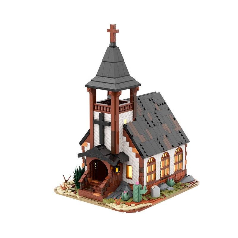 Western Church MOC Building Kit | Historic Architecture Model - 1