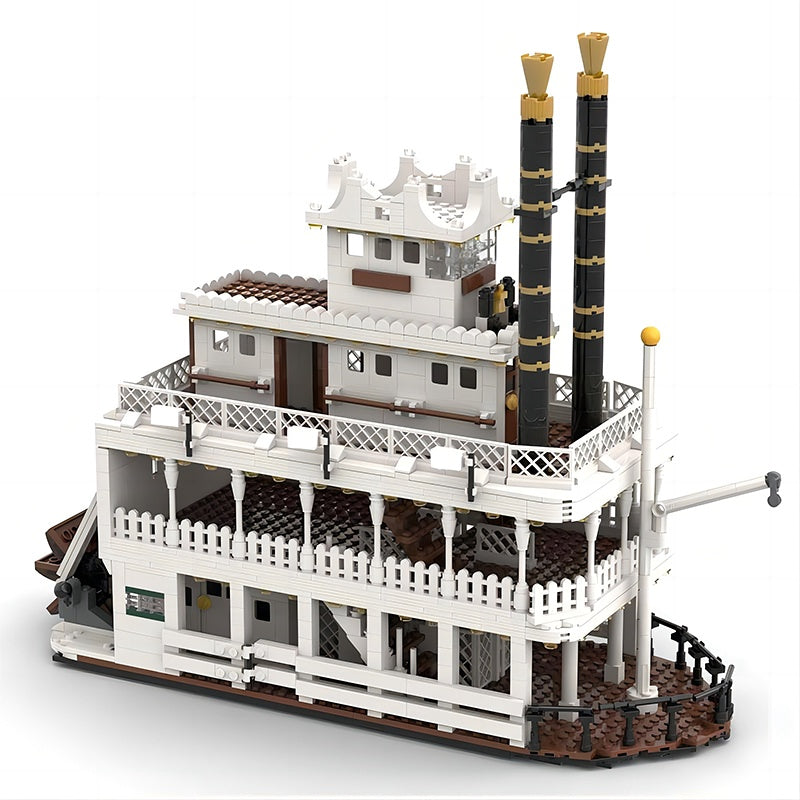 Western Paddle Steamer MOC Building Kit | Historic Riverboat Model - 1