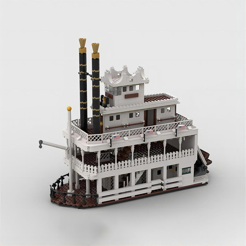 Western Paddle Steamer MOC Building Kit | Historic Riverboat Model - 2
