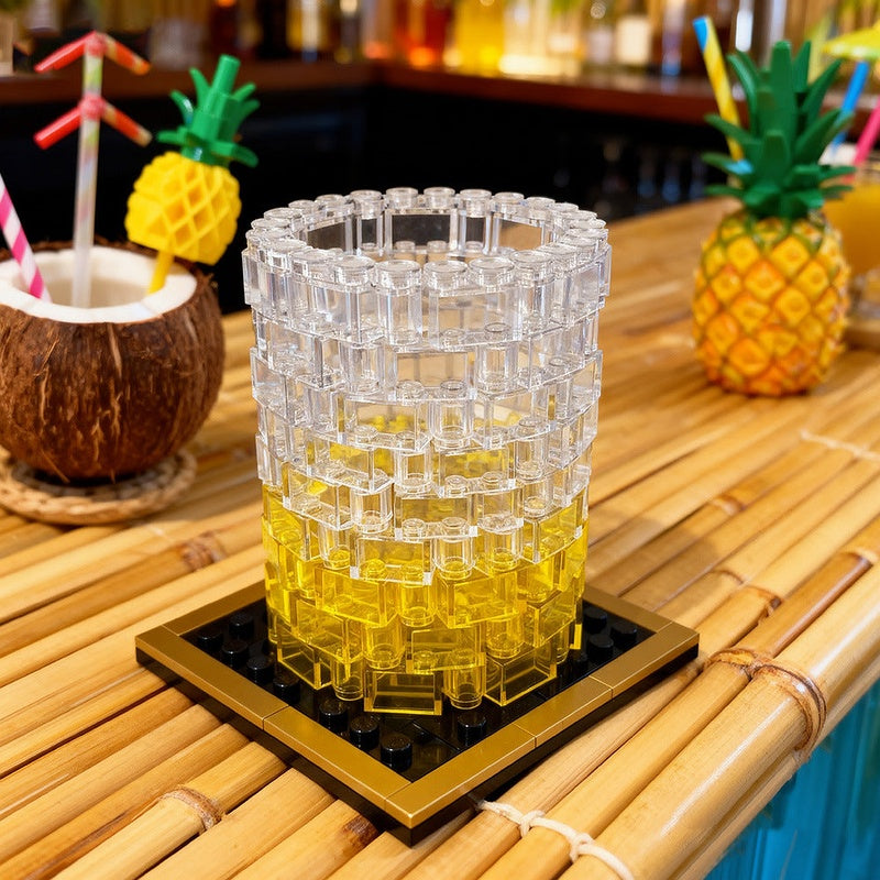 Whiskey Glass MOC Building Kit | Golden Coaster Display Model - 3