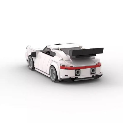 White 911 Turbo Classic Sports Car Building Kit | LEGO-Compatible MOC - 3