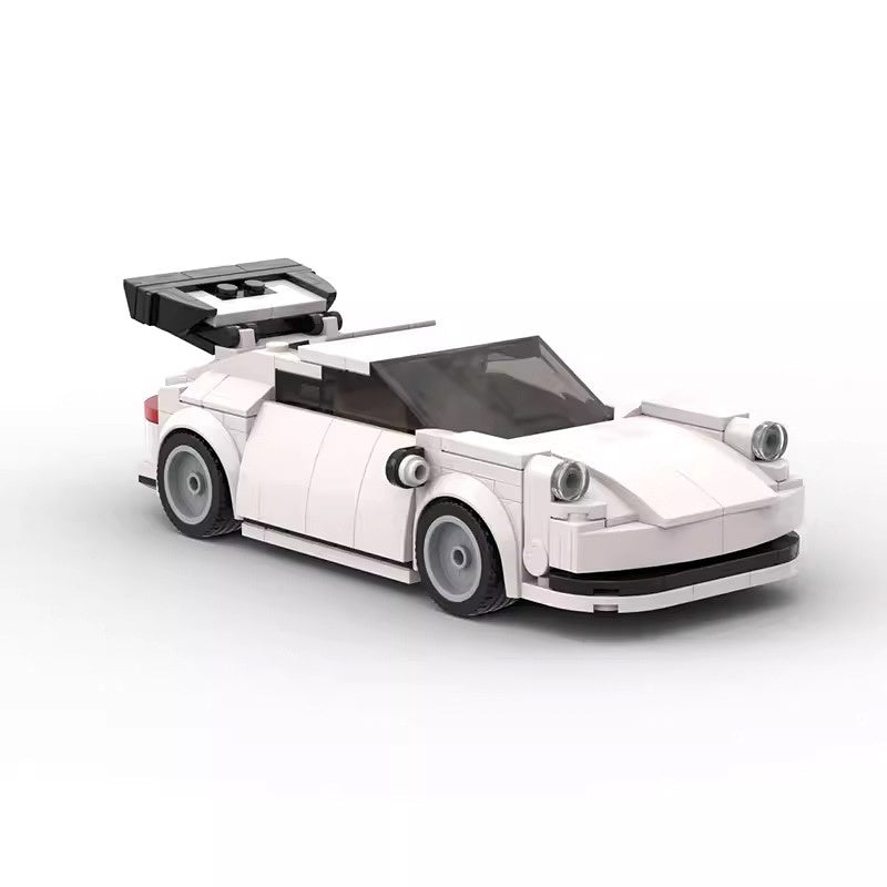 White 911 Turbo Classic Sports Car Building Kit | LEGO-Compatible MOC - 4