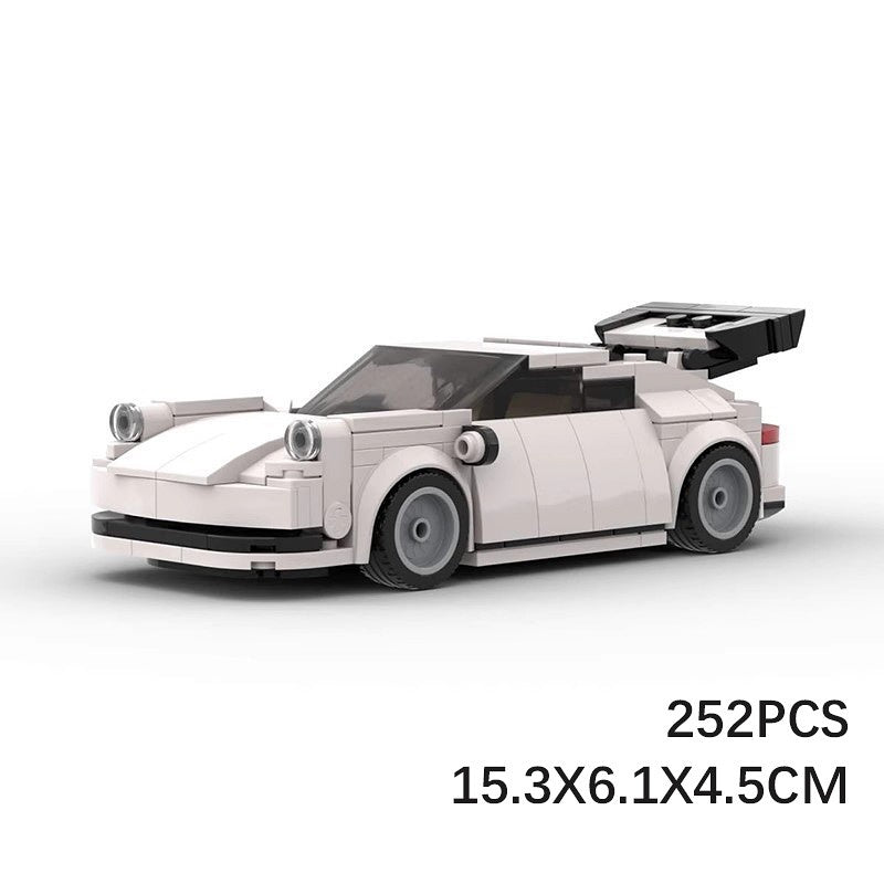 White 911 Turbo Classic Sports Car Building Kit | LEGO-Compatible MOC - 6