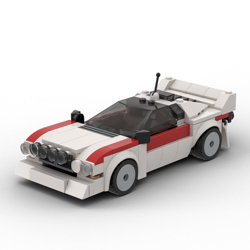 White & Red 1983 Group B Rally Car MOC Building Kit - 2