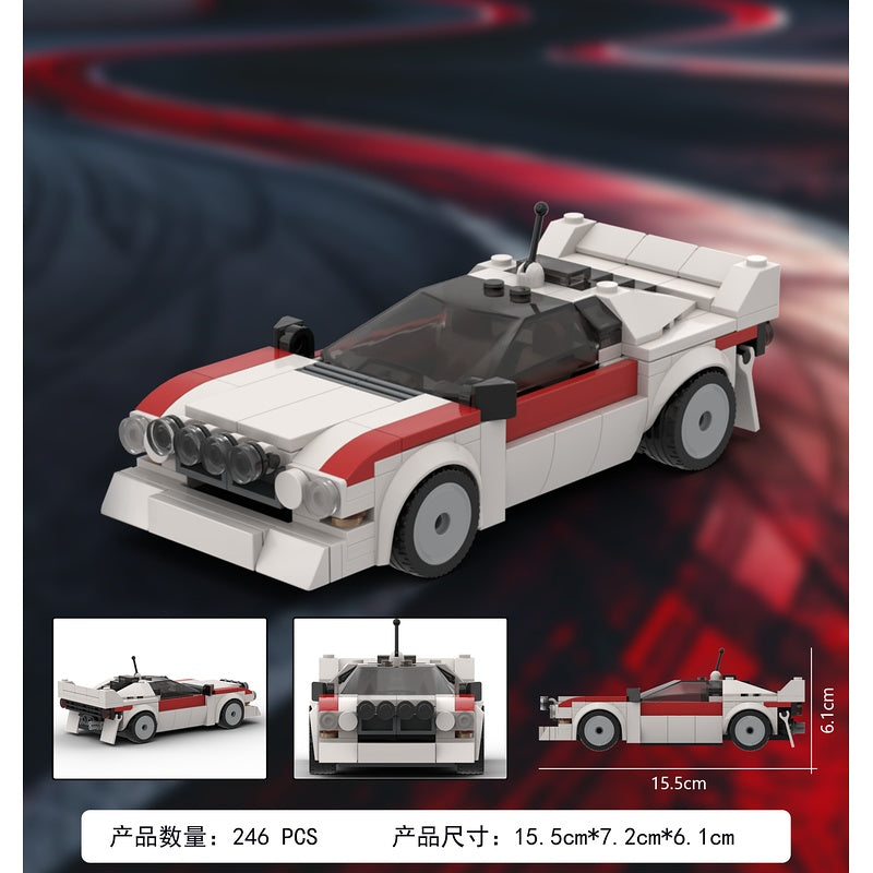 White & Red 1983 Group B Rally Car MOC Building Kit - 3