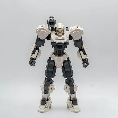 White Armored Bipedal Shoulder-Cannon Mecha MOC Building Kit - 1