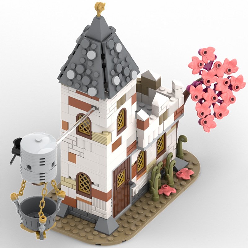 White Church Outpost Building Kit | LEGO-Compatible MOC - 3