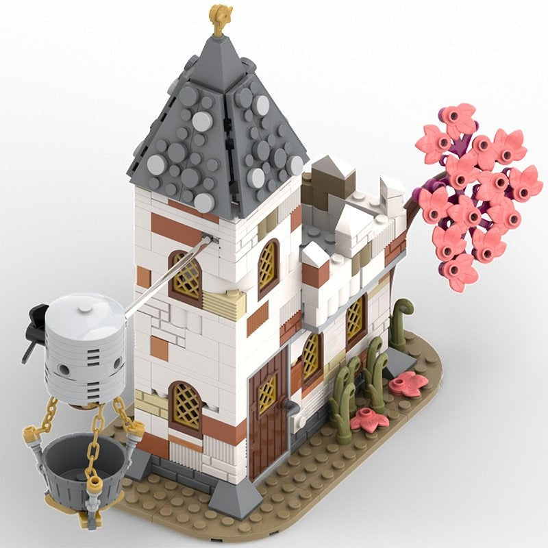 White Church Outpost MOC Building Kit | Rural Architecture Model - 3