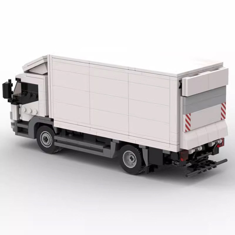 White Commercial Cargo Truck Building Kit | LEGO-Compatible MOC - 2