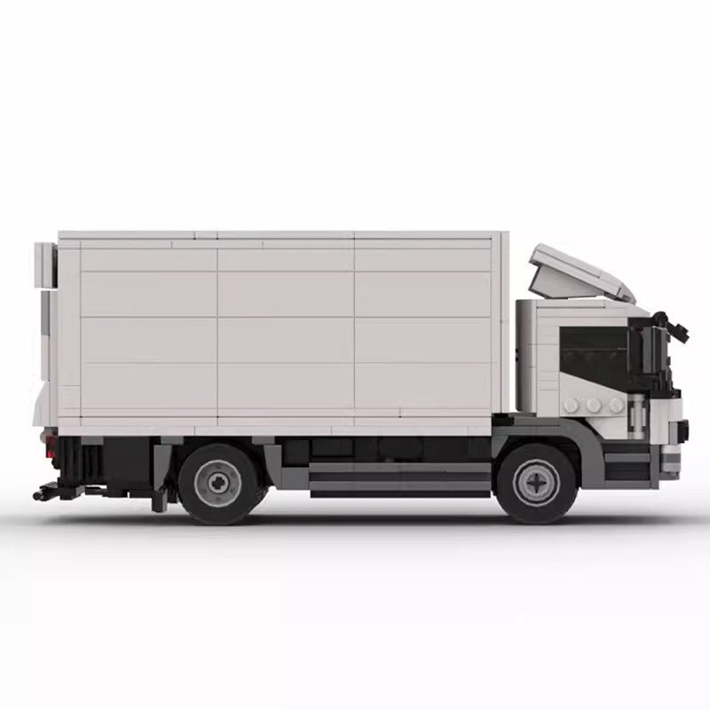 White Commercial Cargo Truck Building Kit | LEGO-Compatible MOC - 3