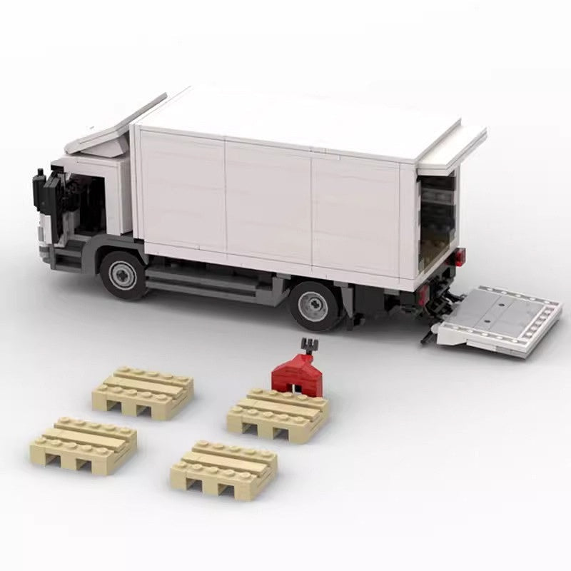 White Commercial Cargo Truck MOC Building Kit | Delivery Vehicle - 4