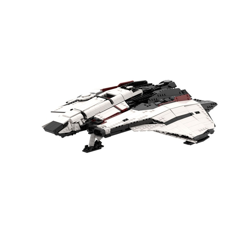 White Delta-Wing Space Transport MOC Building Kit | Sci-Fi Cargo Ship - 3