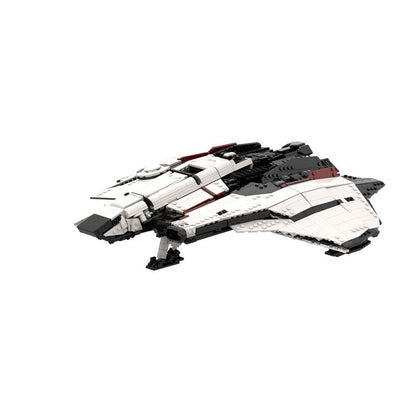 White Delta-Wing Space Transport MOC Building Kit | Sci-Fi Cargo Ship - 3