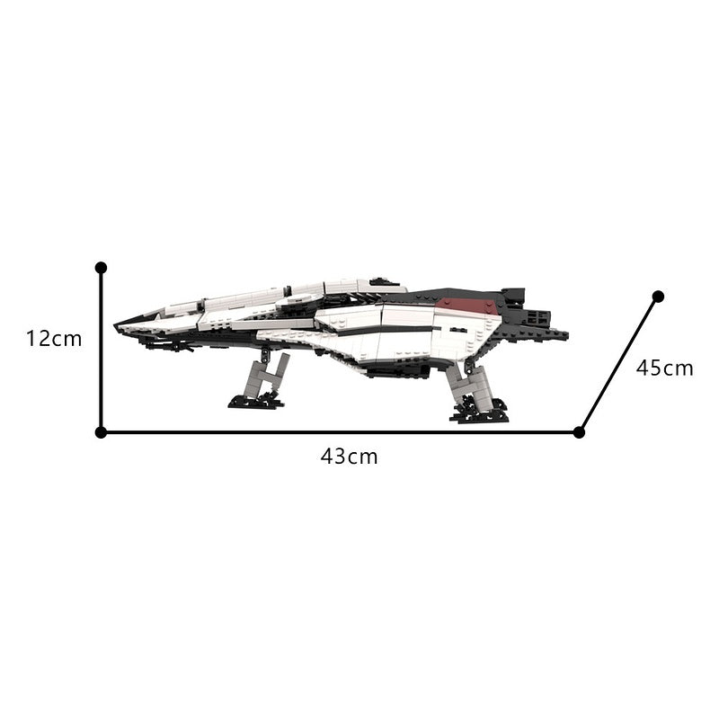 White Delta-Wing Space Transport MOC Building Kit | Sci-Fi Cargo Ship - 4
