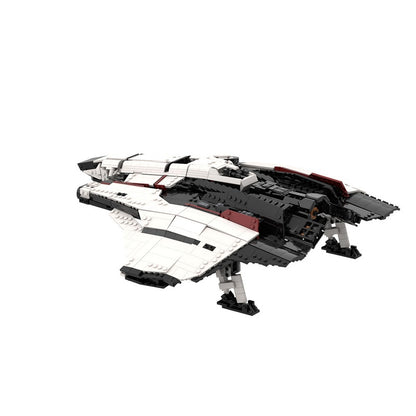 White Delta-Wing Space Transport MOC Building Kit | Sci-Fi Cargo Ship - 5