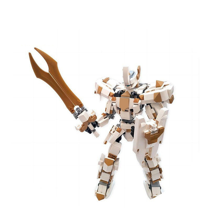 White Gold Knight Mech Lancelot Building Kit | LEGO-Compatible MOC - 1