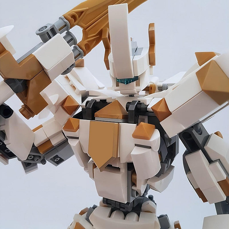 White Gold Knight Mech Lancelot MOC Building Kit | Armored Mecha Figure - 2