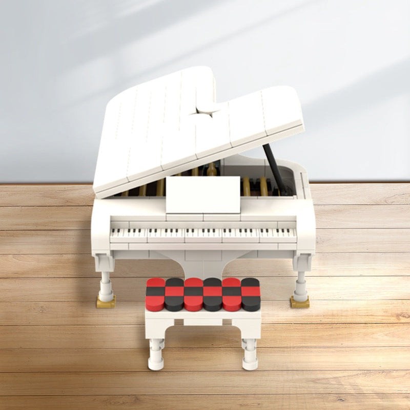 White Grand Piano MOC Building Kit | Elegant Musical Display Model - 2