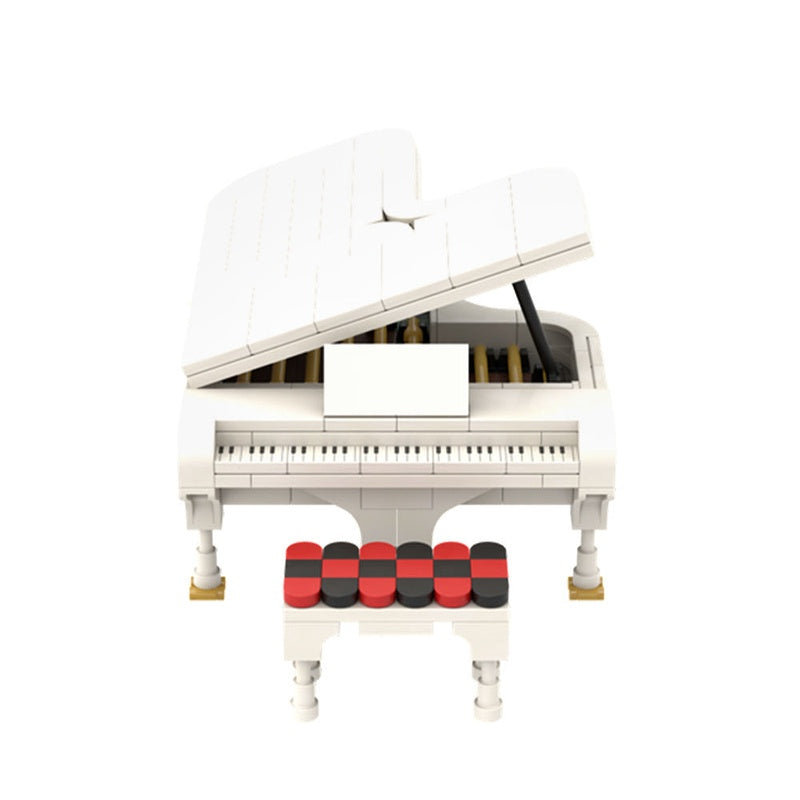 White Grand Piano MOC Building Kit | Elegant Musical Display Model - 3