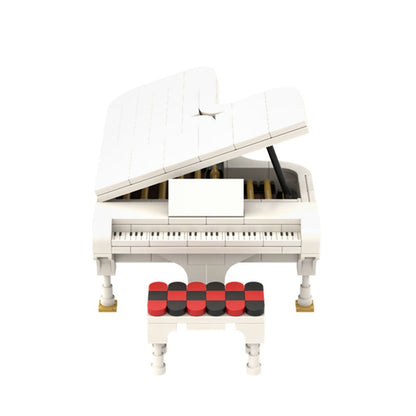 White Grand Piano MOC Building Kit | Elegant Musical Display Model - 3