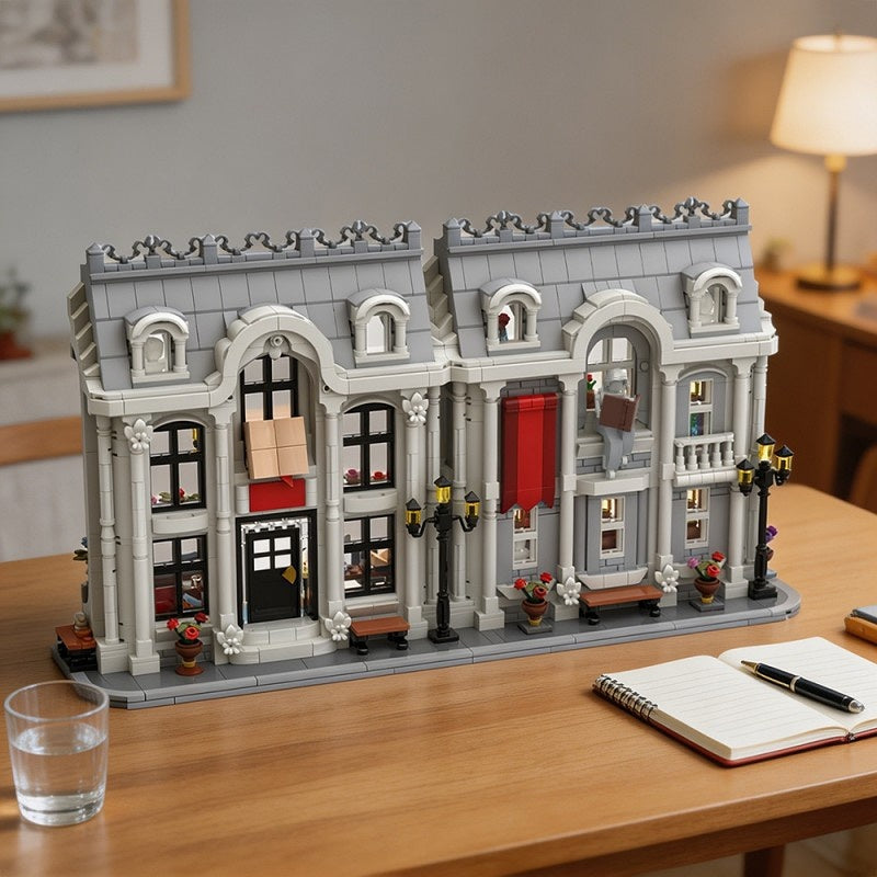 White Library MOC Architecture Model Building Kit | Elegant Public Building - 1