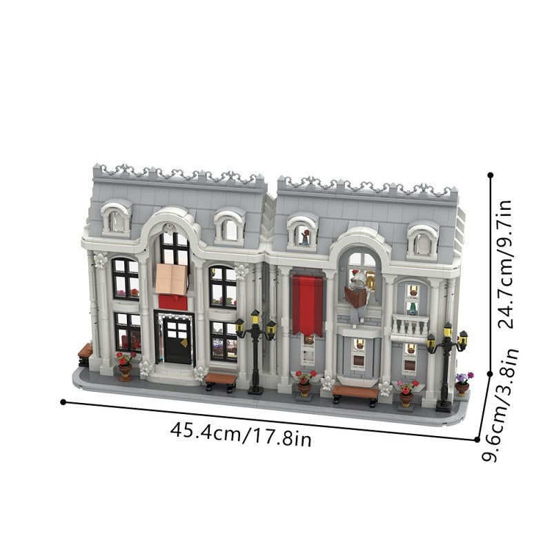 White Library MOC Architecture Model Building Kit | Elegant Public Building - 3