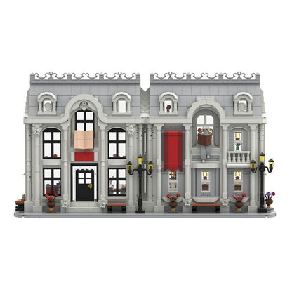 White Library MOC Architecture Model Building Kit | Elegant Public Building - 5