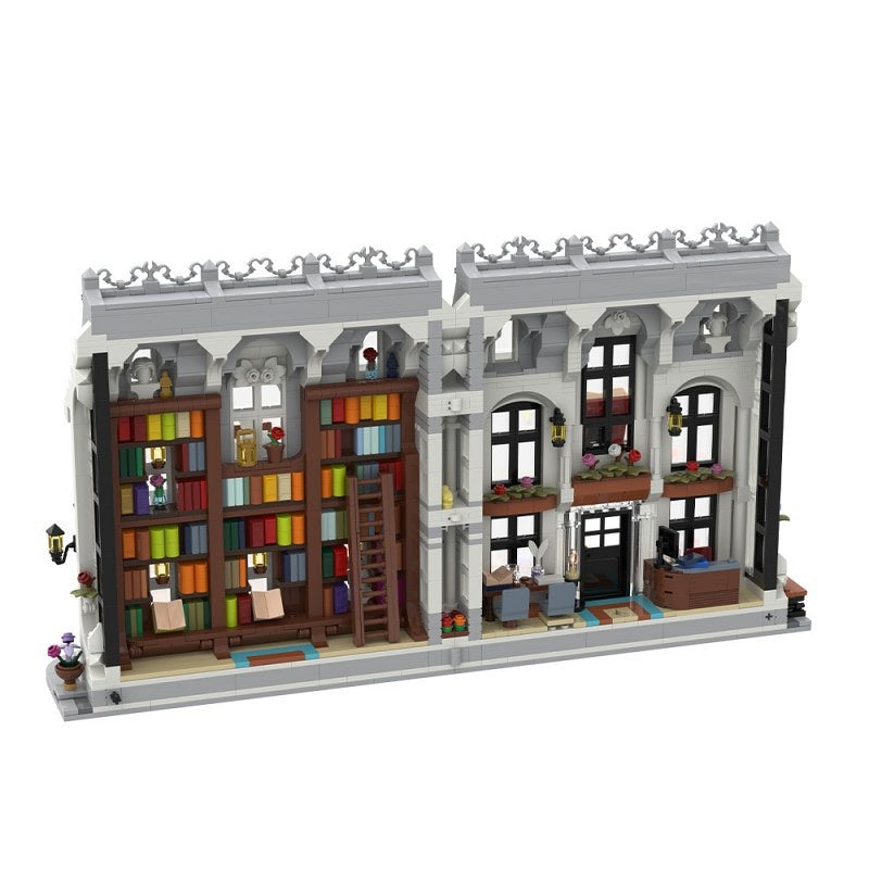 White Library MOC Architecture Model Building Kit | Elegant Public Building - 6