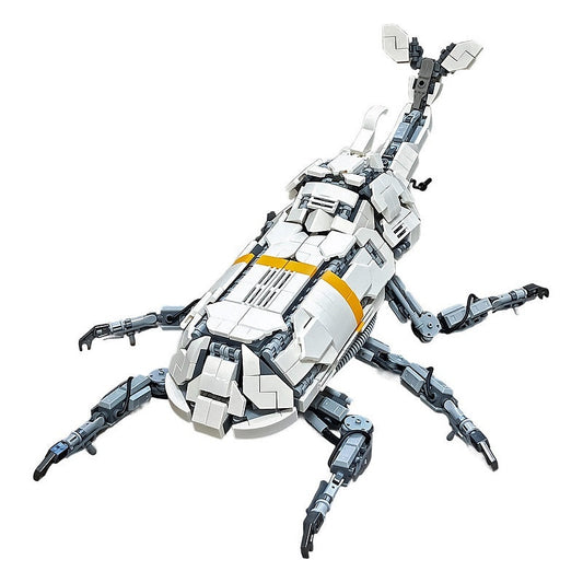 White Mechanical Beetle MOC Animal Model Building Kit | Insect Creature - 1