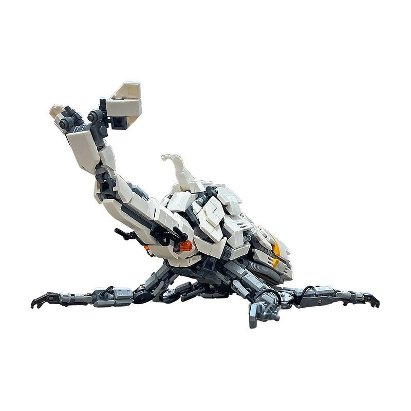 White Mechanical Beetle MOC Animal Model Building Kit | Insect Creature - 2