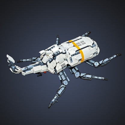 White Mechanical Beetle MOC Animal Model Building Kit | Insect Creature - 3