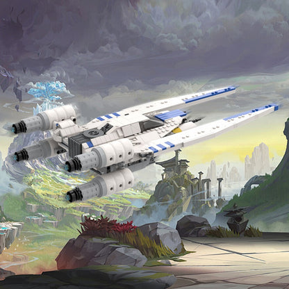 White Rebel Troop Carrier Space Gunship Building Kit | LEGO-Compatible MOC - 2