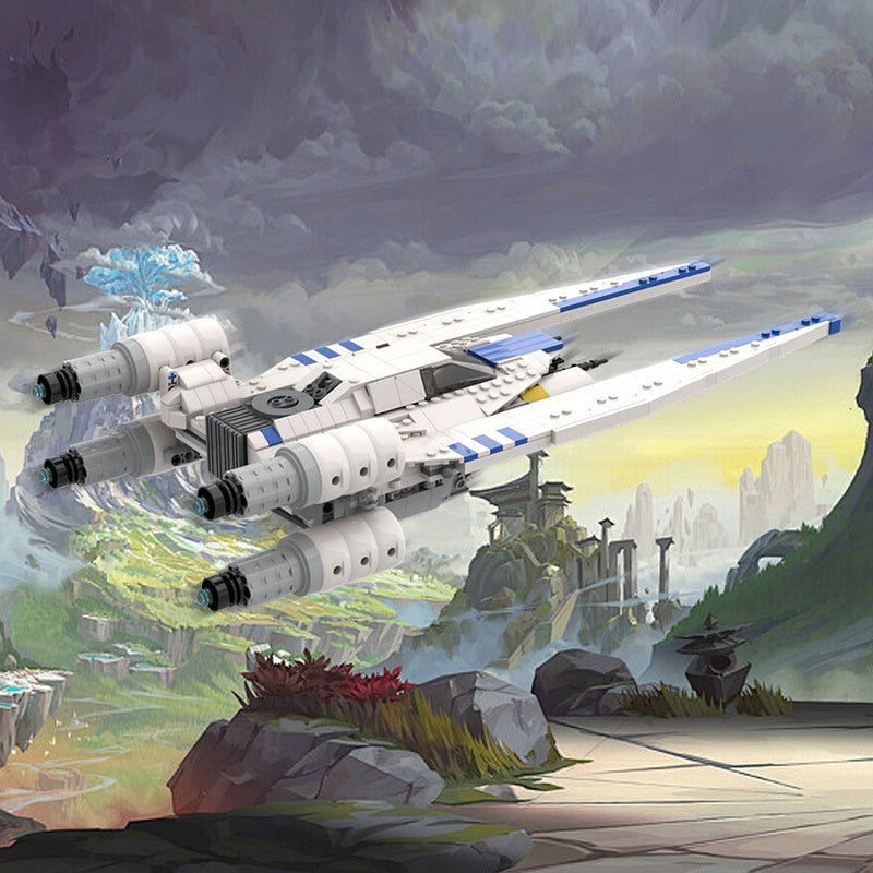 White Rebel Troop Carrier Space Gunship MOC Building Kit - 5