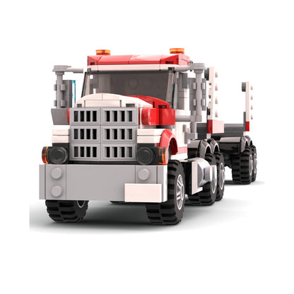 White Stallion Logging Truck Building Kit | LEGO-Compatible MOC - 3
