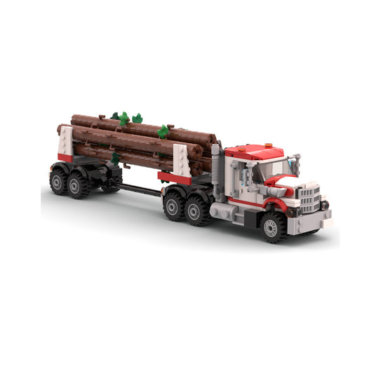 white stallion logging truck building set | moc-142134 - 1