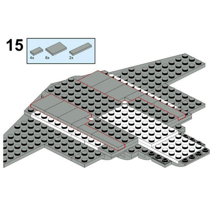 Wide-Wing Diplomatic Space Cruiser MOC Building Kit - 3