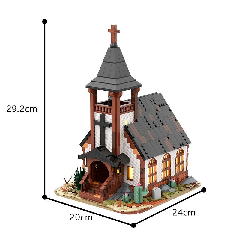 Wild West Frontier Church MOC Building Kit | Western Architecture Model - 5
