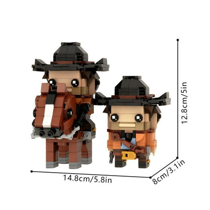 Wild West Outlaw Cowboy Brickheadz MOC Figure | LEGO-Compatible Gunslinger Model - 2