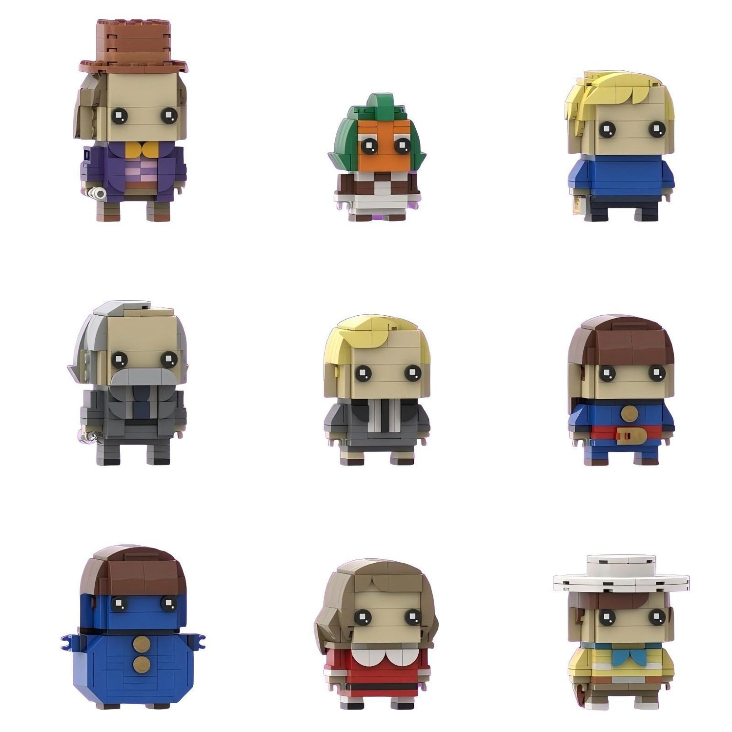 willy wonka & oompa loompa brickheadz building kit - 1