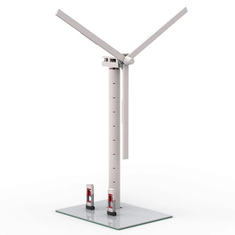 Wind Turbine with EV Charging Station Building Kit | LEGO-Compatible MOC - 1